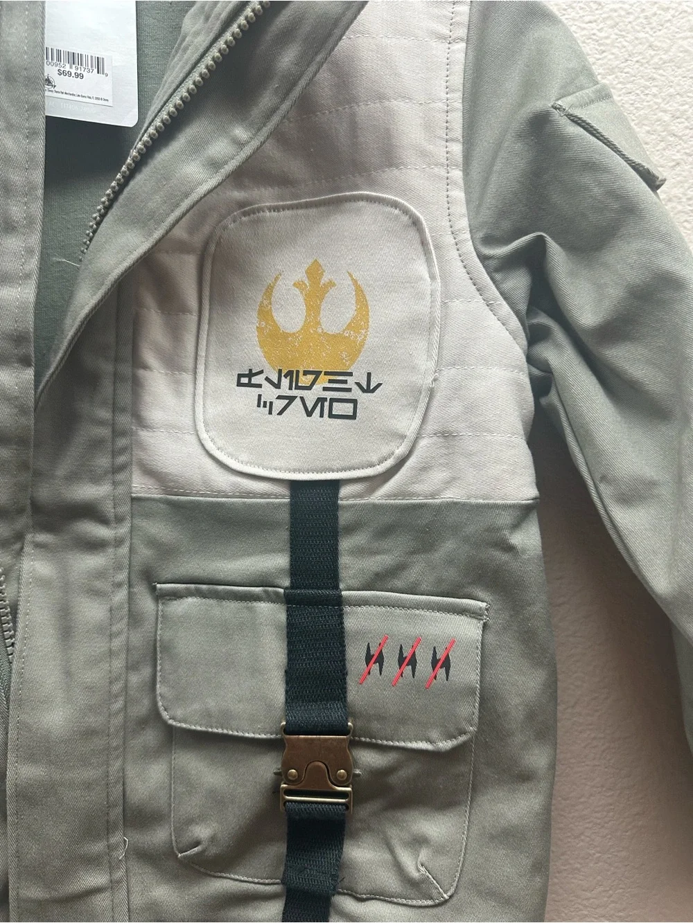 Kids Star Wars Olive Green Hooded Jacket with Logo Tag